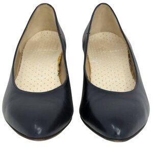 David Evins Vintage Black Leather Heels, Women's 5.5B